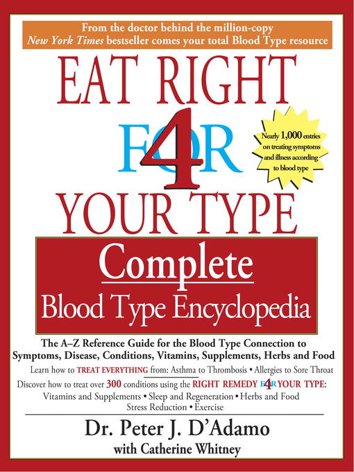 Title details for Eat Right for Your Type Complete Blood Type Encyclopedia by Dr. Peter J. D'Adamo - Available